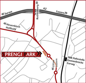 Ortsplan mit Standort Sprengi-Park in Emmenbrücke